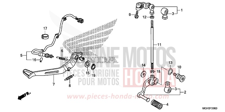 PEDALE de VFR1200X "Crosstourer" DCT DARKNESS BLACK METALLIC (NH463) 2013